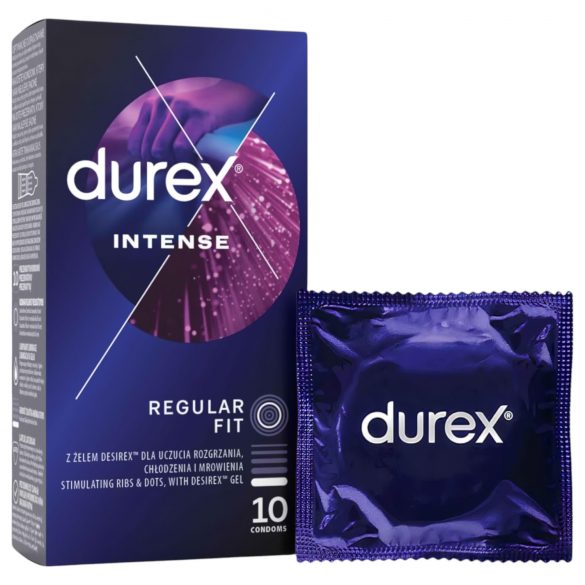 Durex Intense - žebrovaný a tečkovaný kondom (10 ks)