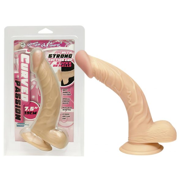 NMC 7.5 - Zakřivené dildo, přírodní (19cm)