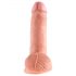 King Cock 7 varlatový dildo (18 cm) - přírodní