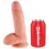 King Cock 7 varlatový dildo (18 cm) - přírodní