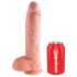 King Cock 10 velký dildo s varlaty (25 cm) - přírodní