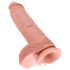 King Cock 10 velký dildo s varlaty (25 cm) - přírodní