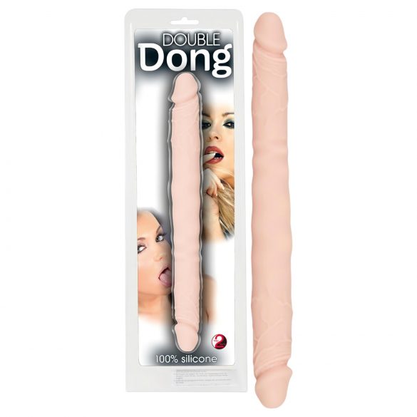 You2Toys - Dvojitý dong - silikonové dildo (přírodní)