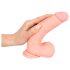 Lékařský - rovný silikonový dildo (20 cm) - přírodní