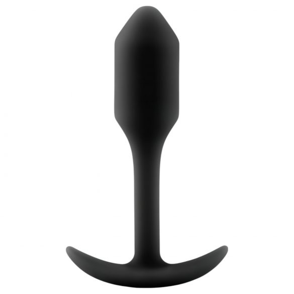 b-vibe Snug Plug 1 - anální kolík s vnitřní vahou (55g) - černý