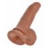 King Cock 9 varlata dildo (23 cm) - hnědá