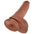 King Cock 10 kouzelný velký dildo (25 cm) - hnědý