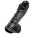 King Cock 10 černý dildo s varlaty (25 cm)