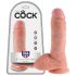 King Cock 20 cm dildo s varlaty - přírodní