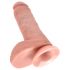 King Cock 20 cm dildo s varlaty - přírodní