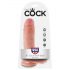 King Cock 20 cm dildo s varlaty - přírodní