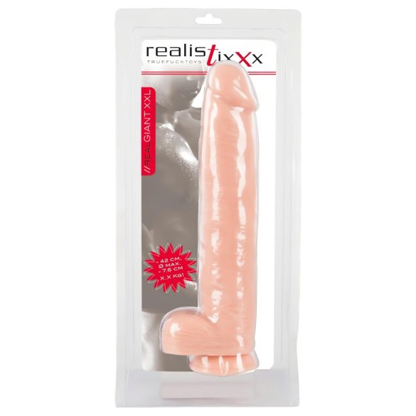 realistixxx Giant 3XL - realistický dildo (42cm) - přírodní