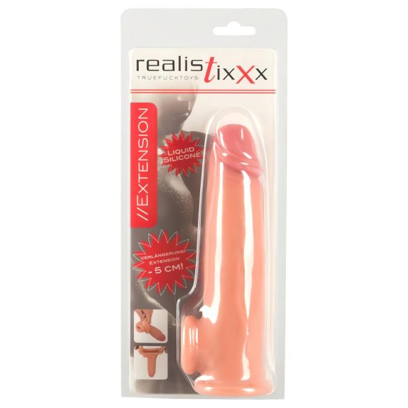 Realistixxx - přírodní prodlužující návlek s kroužkem 19 cm