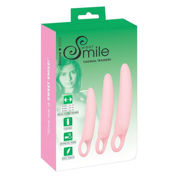 SMILE - Vaginální trenéry - růžový set 3 ks