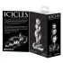 Icicles No. 47 - trojitý skleněný anální kolík (transparentní)