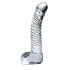 Icicles No. 61 - průhledný skleněný dildo s varlaty a penisem