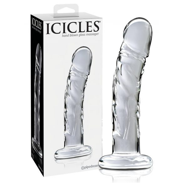 Icicles No. 62 - průhledné skleněné dildo s tvarem penisu