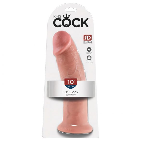 King Cock 10 - realistický přísavný dildo (25 cm) - přírodní