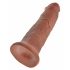 King Cock 10 - velký přísavkový dildo (25cm) - tmavý naturální