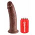 King Cock 10 - velký přísavný dildo (25 cm) - hnědý