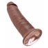 King Cock 10 - velký přísavný dildo (25 cm) - hnědý