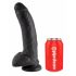 Královský Cock 9 - velký přísavkový dildo s varlaty (23cm) - černý