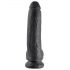 Královský Cock 9 - velký přísavkový dildo s varlaty (23cm) - černý