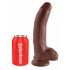 King Cock 9 - velký přísavkový dildo s varlaty (23cm) - hnědý