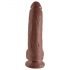 King Cock 9 - velký přísavkový dildo s varlaty (23cm) - hnědý