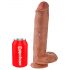 King Cock 11 - přísavný dildo s varlaty (28cm) - tmavý přírodní