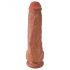 King Cock 11 - přísavný dildo s varlaty (28cm) - tmavý přírodní