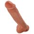 King Cock 11 - přísavný dildo s varlaty (28cm) - tmavý přírodní