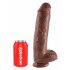 King Cock 11 - velký přísavkový dildo (28 cm) - hnědý