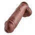 King Cock 11 - velký přísavkový dildo (28 cm) - hnědý