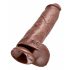 King Cock 11 - velký přísavkový dildo (28 cm) - hnědý