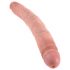 King Cock 12 Slim - realistický dvojitý dildo (31cm) - přírodní