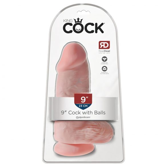 King Cock 9 Chubby - přísavkový dildo s varlaty, tělový (23 cm)