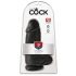 King Cock 9 Chubby - přísavkový, realistický penis (23 cm) - černý