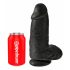 King Cock 9 Chubby - přísavkový, realistický penis (23 cm) - černý