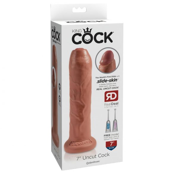 King Cock 7 - realistický dildo (18 cm) - tmavé tělové