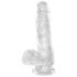 King Cock Clear 6 - přísavný malý dildo s varlaty (15 cm)