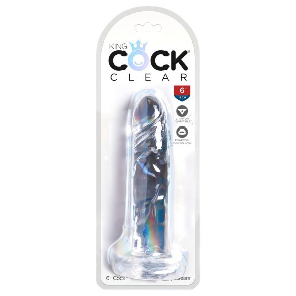 King Cock Clear 6 - přísavkový dildo (15 cm)