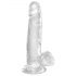 King Cock Clear 7 - přísavný dildo s varlaty (18 cm)