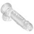 King Cock Clear 7 - přísavný dildo s varlaty (18 cm)