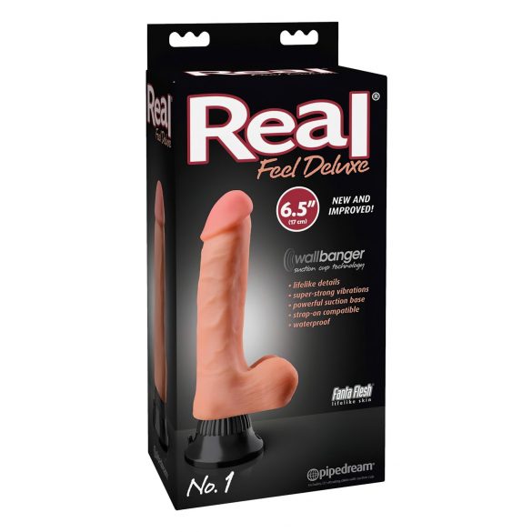 Real Feel Deluxe No.1 - přírodní, realistický vibrátor s varlaty