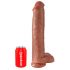 King Cock 15 - gigantický dildo (38cm) - tmavě přírodní