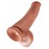 King Cock 15 - gigantický dildo (38cm) - tmavě přírodní