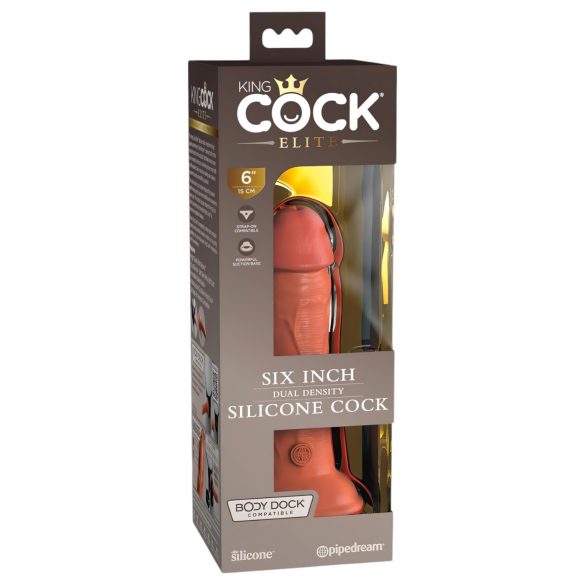 Realistický tmavý dildo 15cm - King Cock Elite 6 s přísavkou