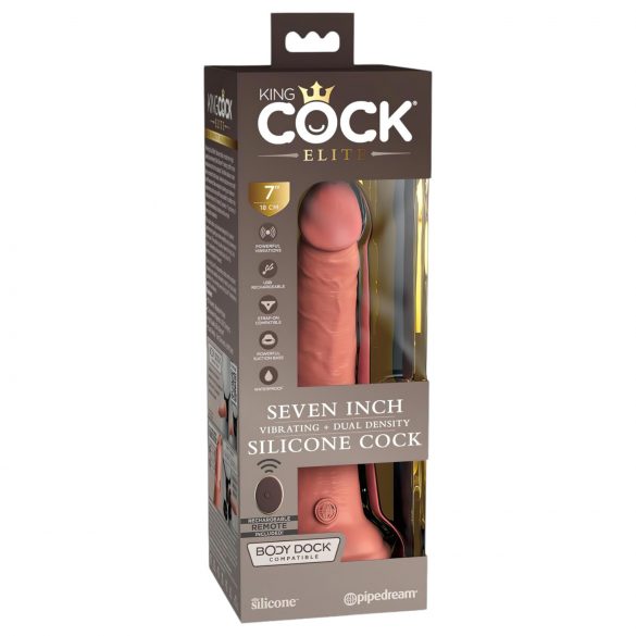 King Cock Elite 7 - přísavkový, rádiový vibrátor 18cm - tělový