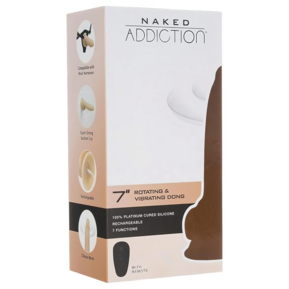 Naked Addiction Rotating 7 – dobíjecí, rotační vibrátor (18 cm) – přírodní